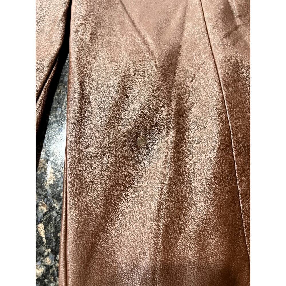 Woven Cropped Jacket and Faux Leather Culotte Pants Set - Brown/Tan - Picture 7 of 12